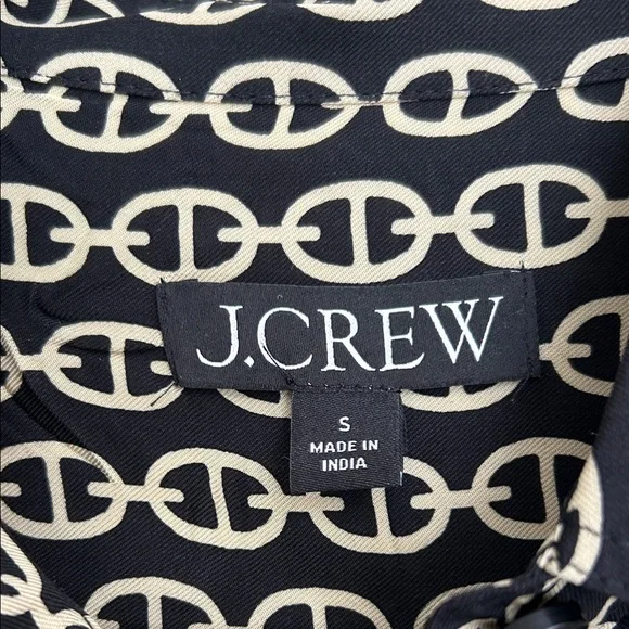 J.Crew Amelia Popover Shirtdress Chain Print Black Gold | NWOT | Size S - Picture 5 of 13